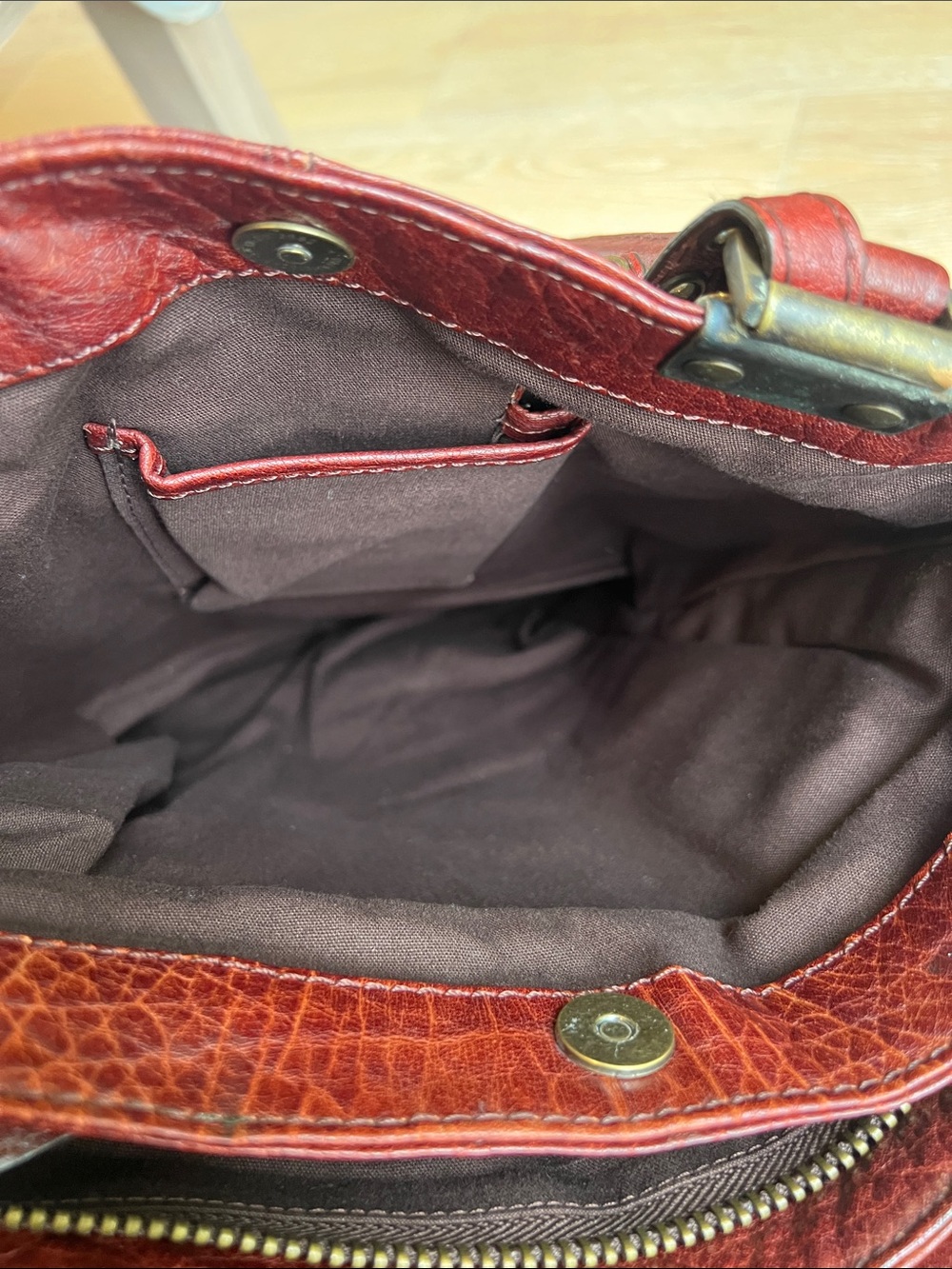 Diesel Red Leather Messenger Tote Bag - Picture 11 of 15